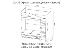 ДМ-16 Кровать двухъярусная с ящиком в Ивделе - ivdel.magazin-mebel74.ru | фото