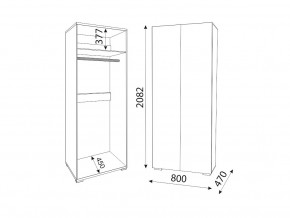 М01 (ручка брусок) Шкаф (2 двери) штанга в Ивделе - ivdel.magazin-mebel74.ru | фото