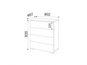 М05 (ручка брусок) Комод (4 ящика) в Ивделе - ivdel.magazin-mebel74.ru | фото