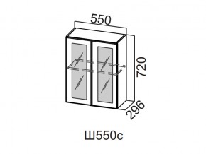 Ш550с/720 Шкаф навесной 550/720 (со стеклом) в Ивделе - ivdel.magazin-mebel74.ru | фото