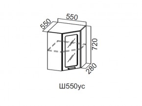 Ш550ус/720 Шкаф навесной 550/720 (угловой со стеклом) в Ивделе - ivdel.magazin-mebel74.ru | фото