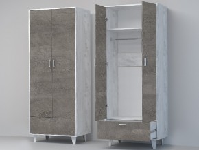 Шкаф Эго ШК-1 бетон светлый/камень темный на ножках в Ивделе - ivdel.magazin-mebel74.ru | фото